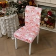 thumbnail image 2 of Christmas Chair Covers Set of 4 Pink Christmas Dining Removable Xmas Holiday Chair Slipcovers for Dining Room, Christmas Party Decoration, 2 of 6