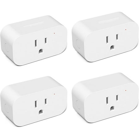 Alexa Smart Plug 4 Pack, EXTFIT 7 Day Heavy Duty Programmable Timer, 1800W 15A WiFi Smart Outlet, Child Lock, Vacation Mode, Reliable WiFi Connection, Works with Echo and Google Home