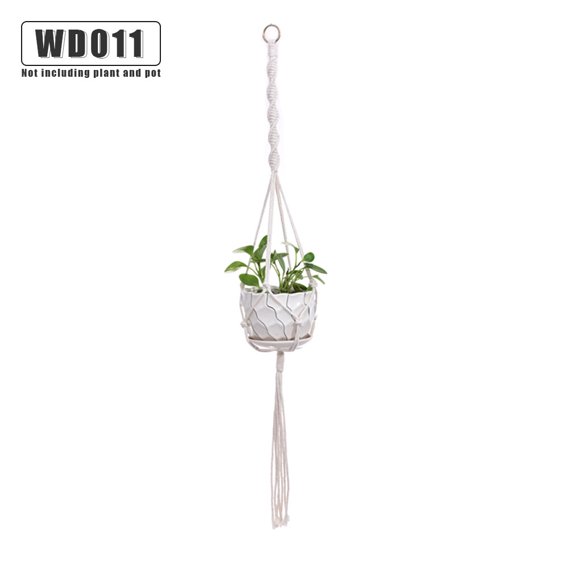 Moyic Cestas colgantes 100 hechas a mano, soporte para plantas, macramé, colgador de plantas, maceta para colgar en la pared interior, soporte para Jardín y Patio No.11