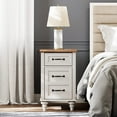 thumbnail image 6 of Wampat Indoor Farmhouse Storage Medium Density Fiberboard Rectangle End Table, White (Set of 2), 6 of 9