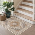 thumbnail image 2 of Roxstand 2'x3' Washable Entryway Rug, Vintage Non Slip Stain Resistant Small Accent Throw Kitchen Rugs, Turmeric, 2 of 10