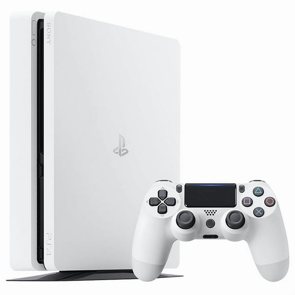 Sony - Playstation 4 PS4 Console Slim 500GB with Retrofam Controller - White (Refurbished)