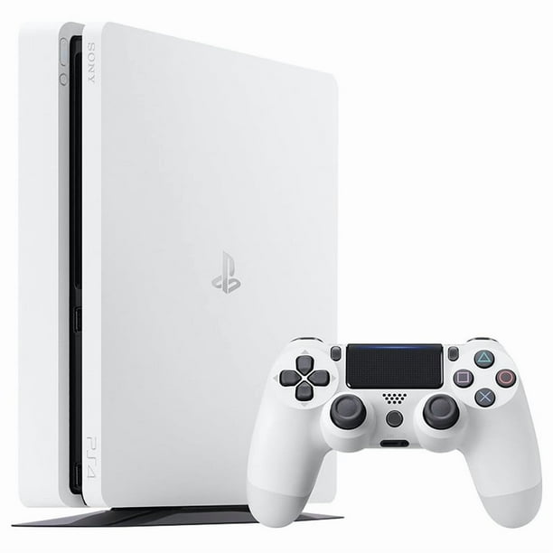 Sony - Playstation 4 PS4 Console Slim 500GB with Retrofam Controller - White (Refurbished)