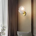 thumbnail image 6 of Modern Seashell Wall Sconce with Pearls, Gold Finish Wall Mount Lighting Fixture for Bedroom Vanity Entryway Living Room Decorative Ambient Lighting(1Pcs, 9.06 x 7.87 in), 6 of 9