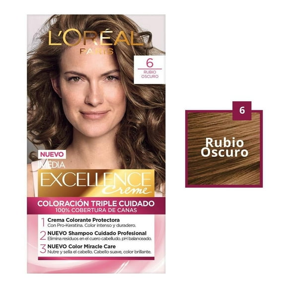 Tinte para cabello L'Oréal Imédia Excellence creme 6 rubio oscuro