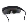 thumbnail image 4 of Retro Half Rim Visor Color Mirror Wrap Sport Oversized Plastic Sunglasses Black - Rainbow Mirror, 4 of 4