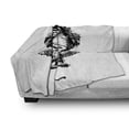 thumbnail image 2 of Gorilla Soft Flannel Fleece Blanket, Illustration of a Creative Angelic Monkey with Wings Furry Grumpy Creature, Cozy Plush for Indoor and Outdoor Use, 60" x 80", Charcoal Grey White, by Ambesonne, 2 of 5