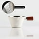 thumbnail image 1 of Taza medidora de café italiano | Vaso de acero inoxidable para espresso con mango de madera | Taza con escala de extracción en onzas para una preparación precisa, 1 of 6