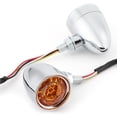 thumbnail image 1 of 2pcs LED Tourner la Lumière Moto Virages Lampe Électroplaque Indicateur de Direction 10mm Filetage de Fixation, 1 of 8