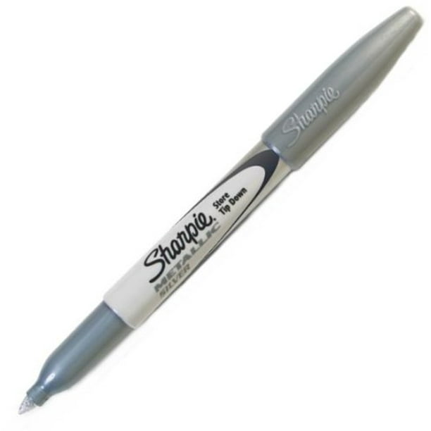 Sharpie Metallic Permanent Markers, Fine Point, Silver, 2 Count