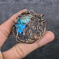 thumbnail image 3 of Natural Triplet Opal Gemstone Copper Wire Wrap Gift Jewelry Pendant 2.36", 3 of 4