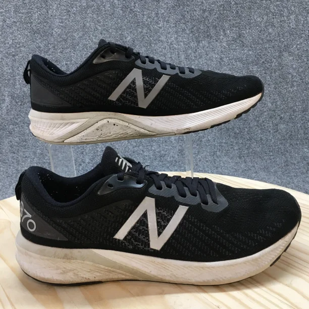 New Balance Sneaker Men 10 Black 870 V5 Athletic Running Laced Up Casual Comfort