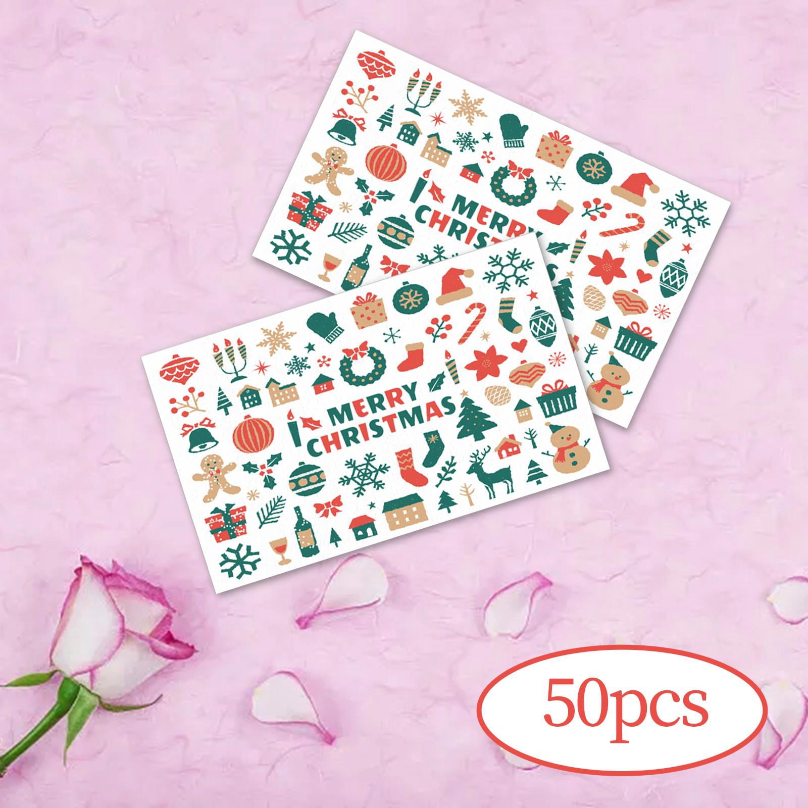 Tongina 5x50Pcs Mini Merry Christmas Cards Greeting Cards Snowman for Birthday Party