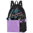 thumbnail image 1 of Bolsa de natación BROTOU, 47 x 40 cm, mochila de malla con bolsillo húmedo, color morado, 1 of 7