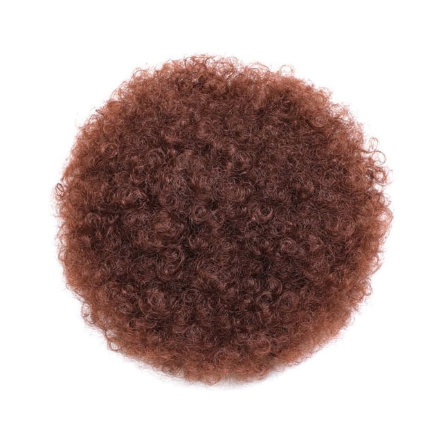 Guardurnaity Peluca de extensión de oruga rizada de bollo de pelo corto sintético afro Type6 NO6