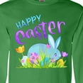 thumbnail image 4 of Inktastic Happy Easter Blue Bunny and Eggs in Grass Long Sleeve T-Shirt, 4 of 5