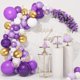 thumbnail image 2 of Muyoka Kit de arco de guirnalda de globos morados, juego de globos de confeti de oro blanco morado para deshierbe, cumpleaños, baby shower, graduación, aniversario, despedida de soltera, boda, decorac Muyoka Hogar, 2 of 6