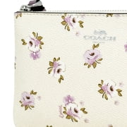 Coach Womens Small Corner Zip Wristlet with Floral Print (Chalk Multi)