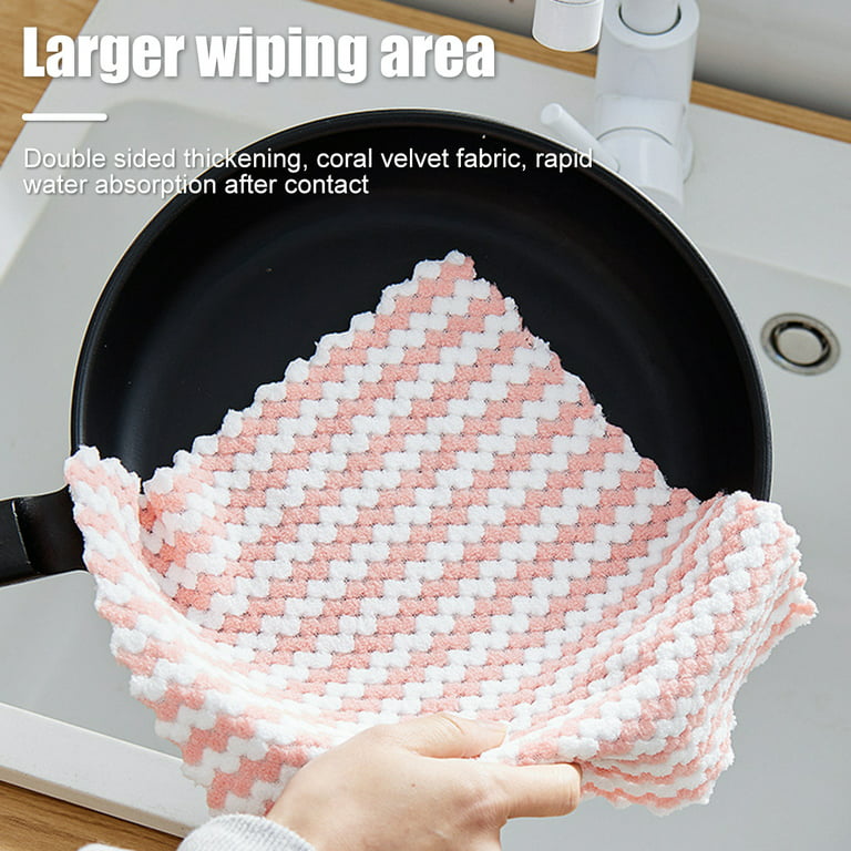 24 Pack Coral Velvet Kitchen Dishcloths Soft Reusable Dish Towels Highly  Absorb
