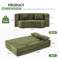 thumbnail image 2 of New 71-Inch Folding Sofa Bed, Plush Futon Sofa Bed, High-Density Foam Convertible Sofa Bed, Folding Floor Sofa Bed For Living Room, Guest Room, Bedroom, Green, 2 of 9
