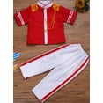 thumbnail image 3 of iiniim Unisex Girls Boys Marching Band Costume Uniform Sets Jacket Pants Mini Skirt Gloves Hat Outfit, 3 of 7