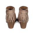 thumbnail image 4 of New Women Soda Maxwell Suede Almond Toe Buckle Fringe Back Western Bootie Size, 4 of 5