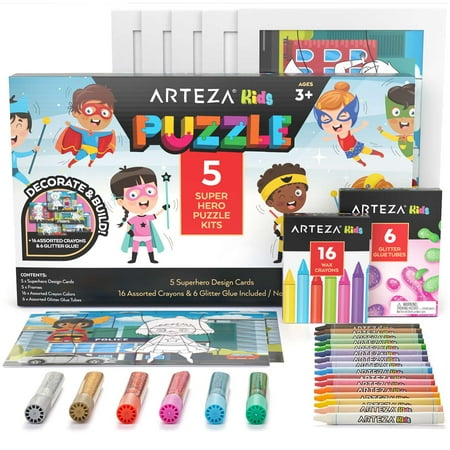 UPC: 0840098722916 | Arteza Kids Superheroes Jigsaw Puzzle Set – 32 Pieces