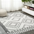 thumbnail image 5 of JONATHAN Y SANTA MONICA 4 x 6 Area Rug, Marokko Diamond Tribal Medallion - Ivory/Black, SMB127E-4, 5 of 8