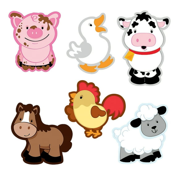 Farm Animal Bulletin Board Cutouts - Educational - 48 Pieces