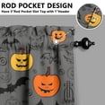 thumbnail image 3 of Set of 2 Halloween Tier Curtains with Ghost and Pumpkin Artwork, Vintage Style Rod Pocket Kitchen Panels 27.5x24in(70x60cm) Kitchen Curtains, 3 of 4