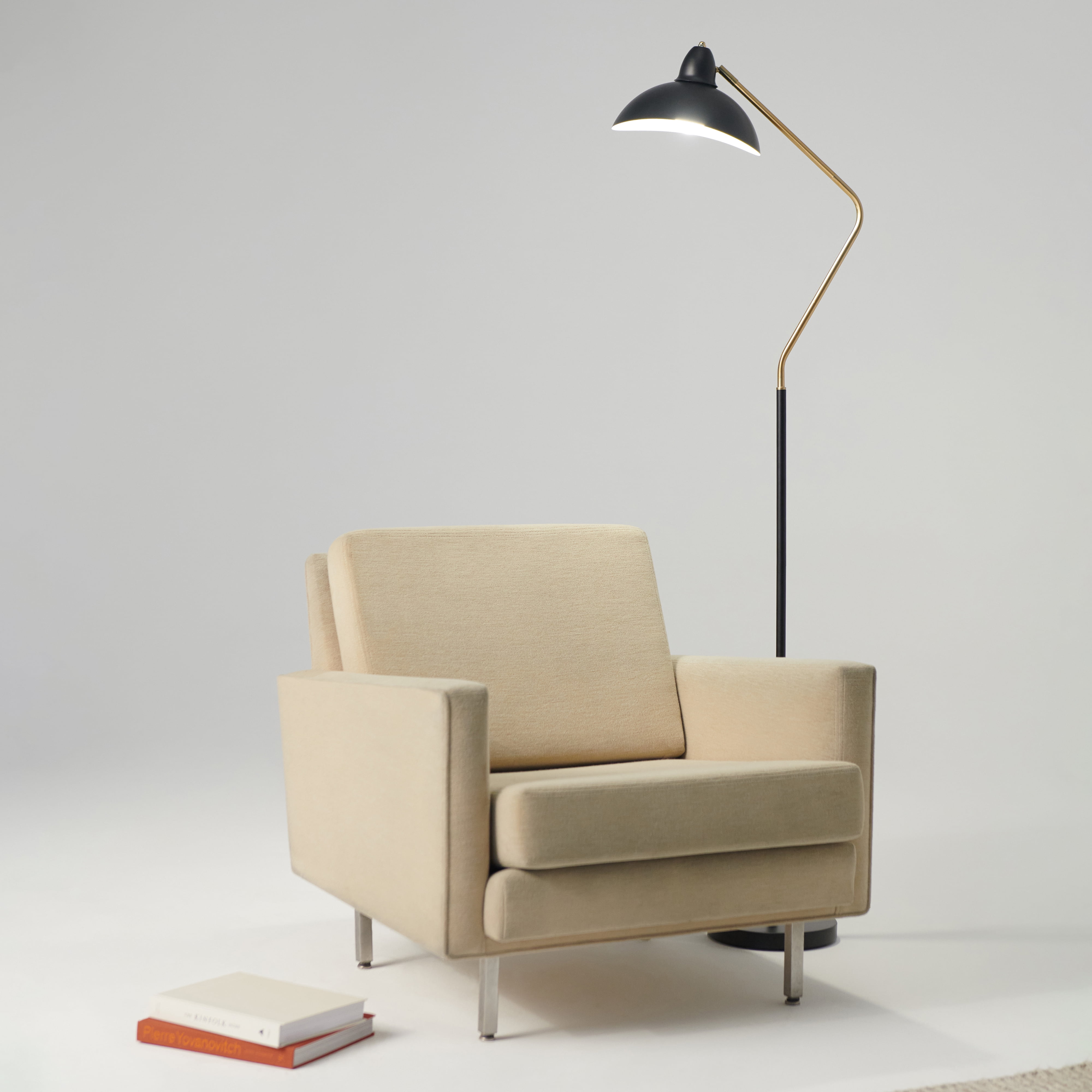 Brightech Swoop 69" LED Floor Lamp, Tall Lamp with Adjustable Head, Modern Lamp for Living Rooms & Offices, Standing Lamp with Heavy Base for Bedrooms, Stunning Living Room Decor