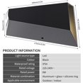 thumbnail image 4 of Paquete de 2 apliques de pared para interior/exterior, aplique de pared moderno, lámpara de pared impermeable IP54 de aluminio para sala de estar, dormitorio, pasillo y baño Zhivalor WLJ-4657, 4 of 8