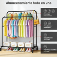 thumbnail image 2 of Perchero Elegante Organizador De Ropa Closet Doble Armario Negro, 2 of 8