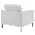 thumbnail image 3 of Modway Loft Tufted Vegan Leather Upholstered Living Room Armchair in Silver White, 3 of 8