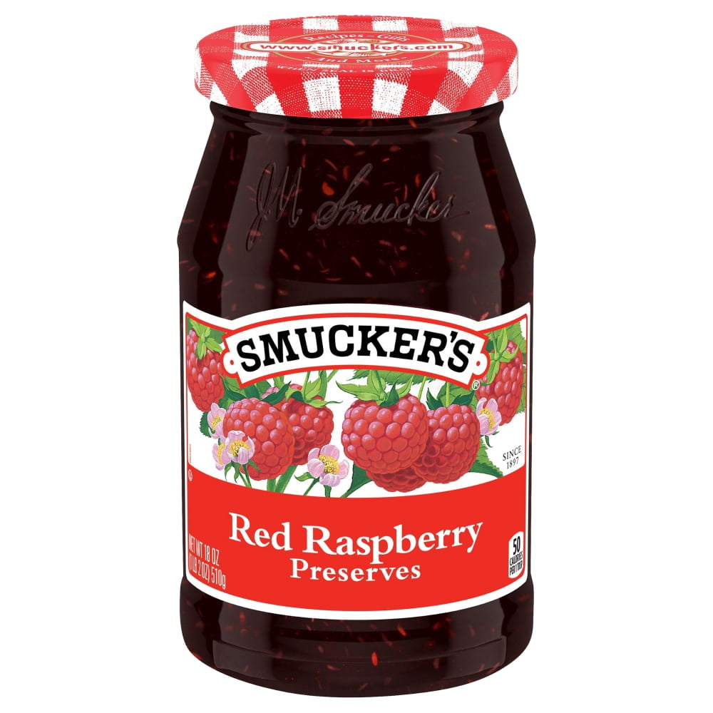 Smuckers Red Raspberry Preserves 18 oz - 5 Pack