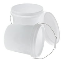 LOLIPPYY 2pcs Reusable Plastic Bucket With Lid Round For Household Storing