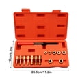 thumbnail image 2 of Thread Repairs Tool Kit, Screw Thread Restorer Set with Tap and Die Files, Automotive Combination Tool for Damaged Bolt Threads, Mechanic Hand Tool Set Red, 2 of 5
