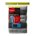 thumbnail image 2 of Hanes Men's Cotton Pocket T-Shirt Pack with Odor Control, Moisture-Wicking, Black/Grey, 6-Pack, 2 of 8