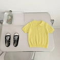 thumbnail image 5 of Girl Uniform Shirt Knit Collared Short Sleeve Fit Tops Summer Casual Solid School Tops for Girls, 5 of 7