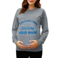 thumbnail image 2 of RKSTN Maternity Sweatshirt for Women Plus Size Crewneck Pregnancy Graphic Print Pullover Hoodless Sweatshirts Top Womens Casual Oversized Round Neck Loose Comfy Funny Printed Long Sleeve Sweatshirt, 2 of 7