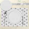 thumbnail image 3 of Ambesonne Animal Place Mats Set of 4, Owls on the Branch, Standard Size, Eggplant and White, 3 of 6
