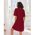 thumbnail image 3 of Ekouaer Women Zipper Robe Short Sleeves House Dress Knit Short Bathrobe Sleepwear with Pockets Housecoat Nightgown, 3 of 7