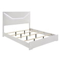 thumbnail image 3 of JERFIT 4-Piece Queen Bedroom Set with LED Headboard, Modern White Wood Bed Frame, Dresser, Mirror & Nightstand, 3 of 10