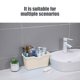 thumbnail image 5 of Fiudx Decoraciones navideñas para interiores Contenedores de almacenamiento de plástico blanco para organizar la despensa con cuatro asas, 5 of 6