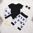 thumbnail image 3 of Franhais Baby 3PCS Outfit Set, Short Sleeve Letter Pattern Romper,Elastic Band Pant, Beanie Hat Set, 3 of 7