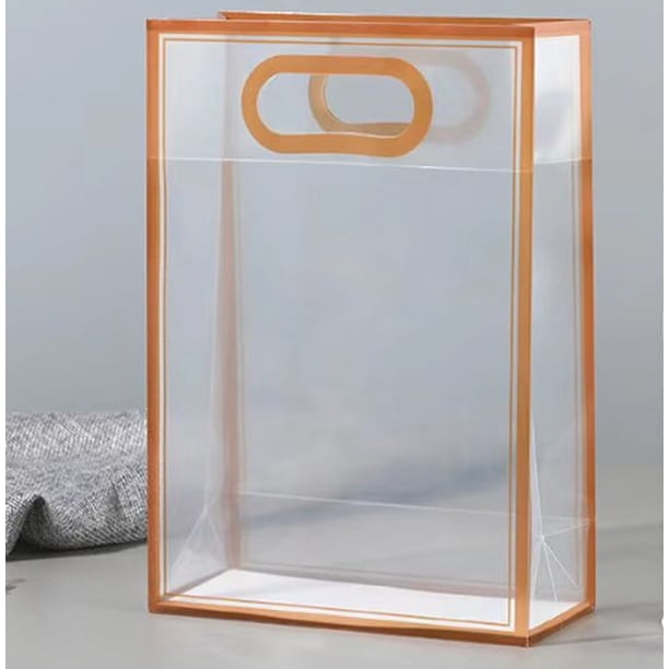 Xiao Hua Regalo, flores, bolsa de embalaje de caja de regalo, bolso de mano de PP mate transparente, flor, regalo y bolso de regalo adjunto (amarillo, 15 * 8 * 24 cm)