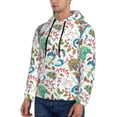 thumbnail image 3 of Wukai Fairy Flower Print Men Hoodies Fleece Sweatshirts Long Sleeve Sweaters Pullover Fall Outfits Winter Clothes-3X-Large, 3 of 7