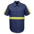 thumbnail image 2 of Portwest F124 Mens Reflective Iona Xtra Short Sleeve Work Shirt Navy, X-Large, 2 of 2