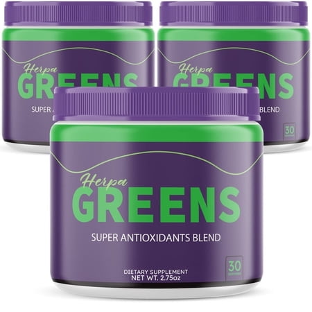 (3 Pack) Herpa Greens, Official Natural Weight Loss Supplement, Daily Nutritional Powder for Digestive Wellness and Weight Management, HerpaGreens Reviews (90 Servings)