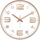 thumbnail image 1 of CHAO Reloj de pared con números: oro rosa, reloj de pared silencioso de 30 cm, reloj de pared de plástico, reloj de pared de cuarzo, silencioso, para sala de estar, dormitorio, oficina, comedor y más, 1 of 5